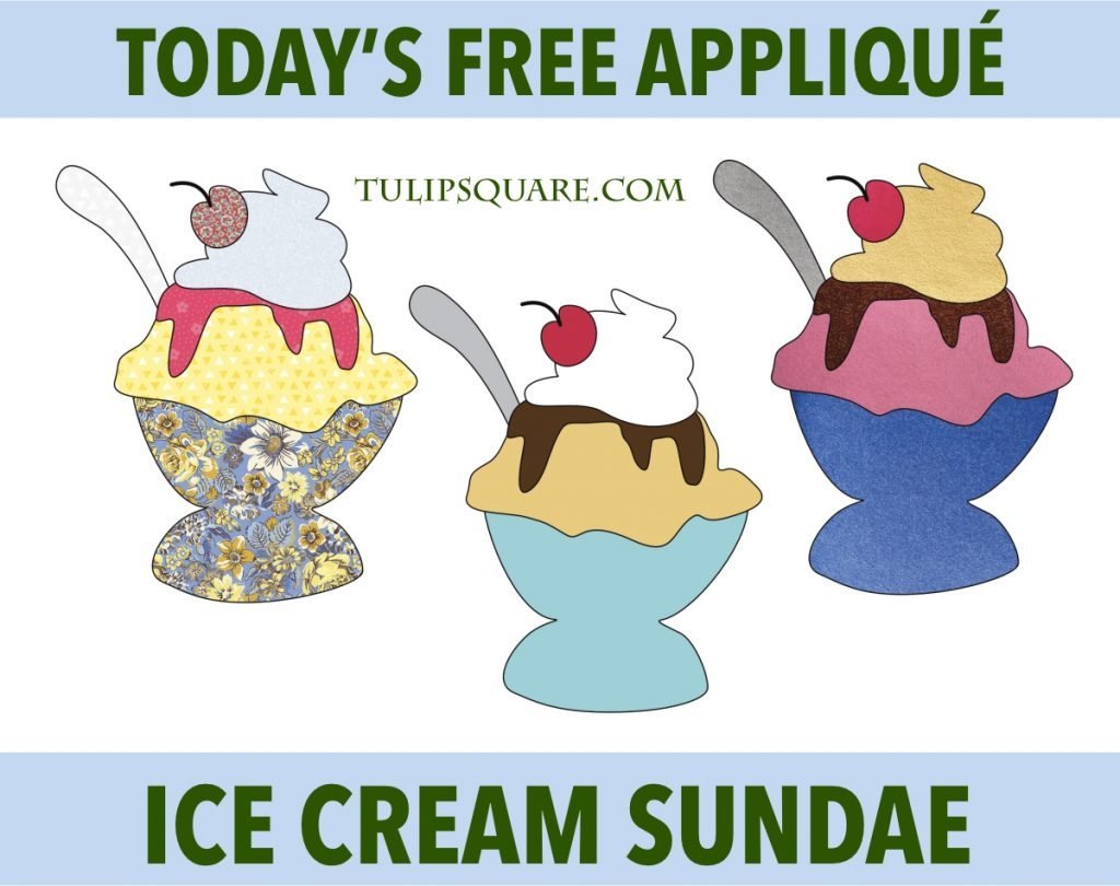 Free Appliqué Pattern - Ice Cream Sundae