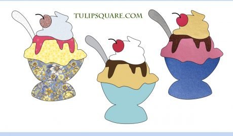 Free Appliqué Pattern - Ice Cream Sundae