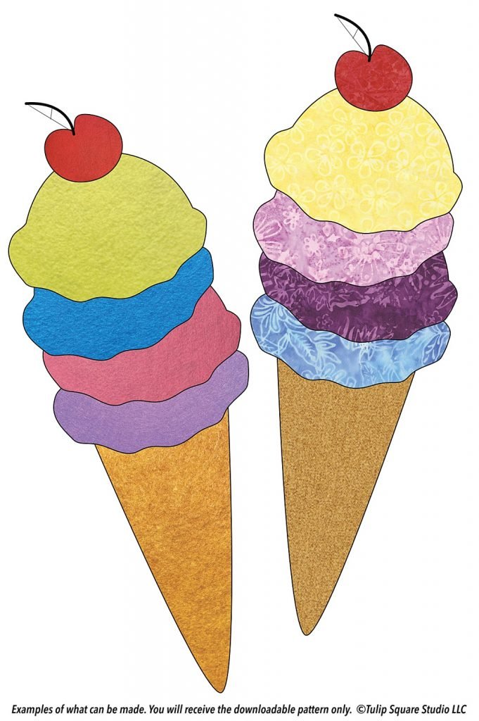 Free Appliqué Pattern - Tall Ice Cream Cone