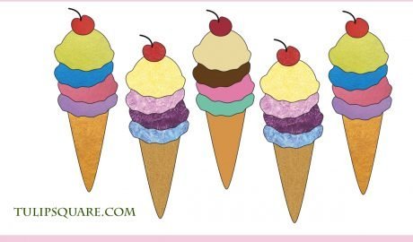 Free Appliqué Pattern - Tall Ice Cream Cone