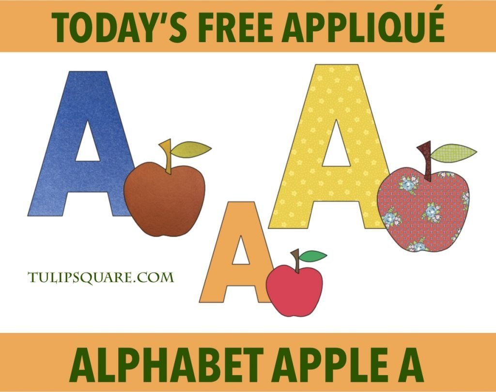 Free Alphabet Appliqué Pattern - A is for Apple