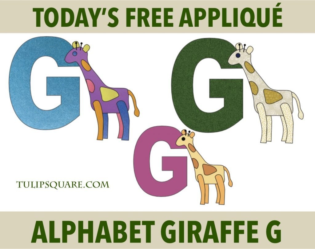 Free Alphabet Appliqué Pattern - G is for Giraffe