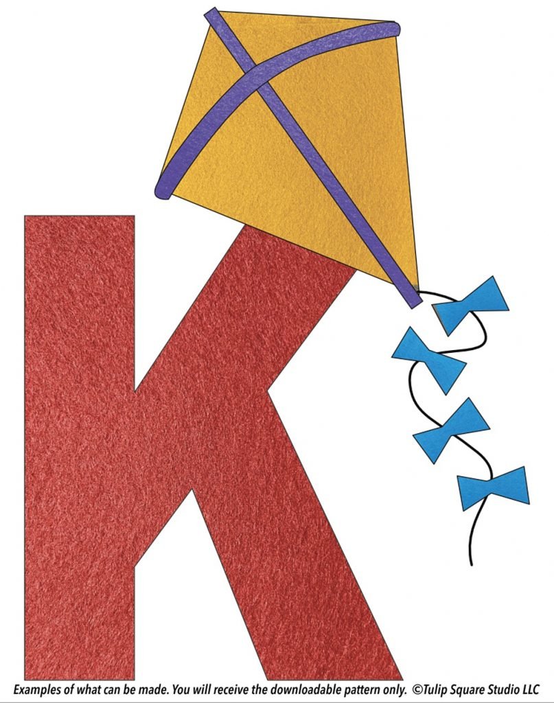Free Alphabet Appliqué Pattern - K is for Kite