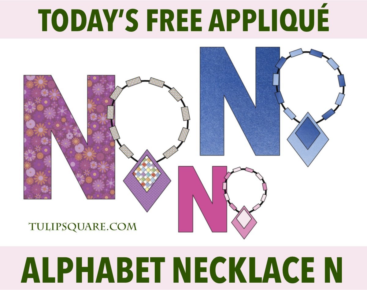 free-alphabet-appliqu-pattern-n-is-for-necklace-tulipsquare-com for Free Printable Alphabet Templates For Applique Free Alphabet Appliqué Pattern - N is for Necklace - TulipSquare.com for Free Printable Alphabet Templates For Applique