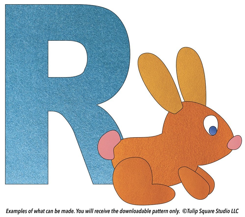 Free Alphabet Appliqué Pattern - R is for Rabbit