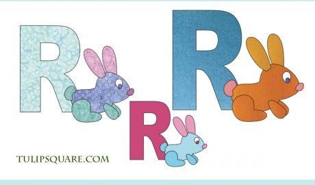 Free Alphabet Appliqué Pattern - R is for Rabbit