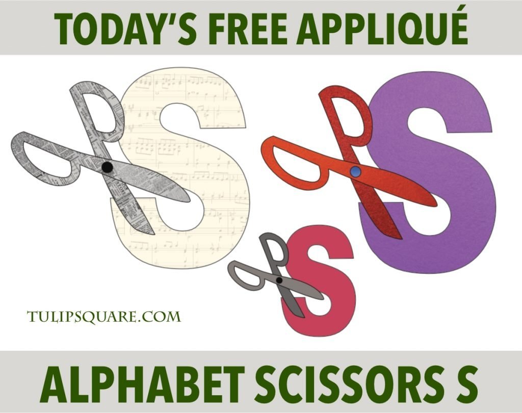 Free Alphabet Appliqué Pattern - S is for Scissors