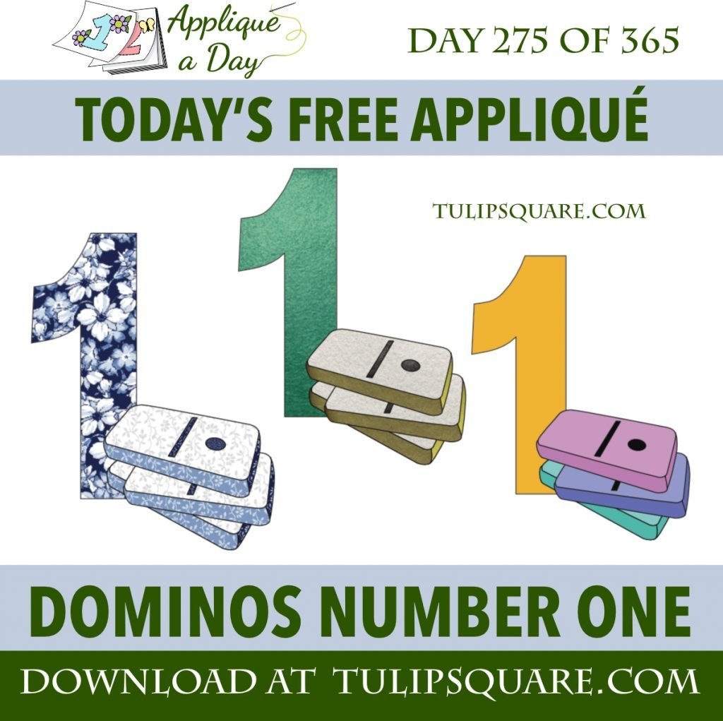 Free Dominos Appliqué Pattern - Number One