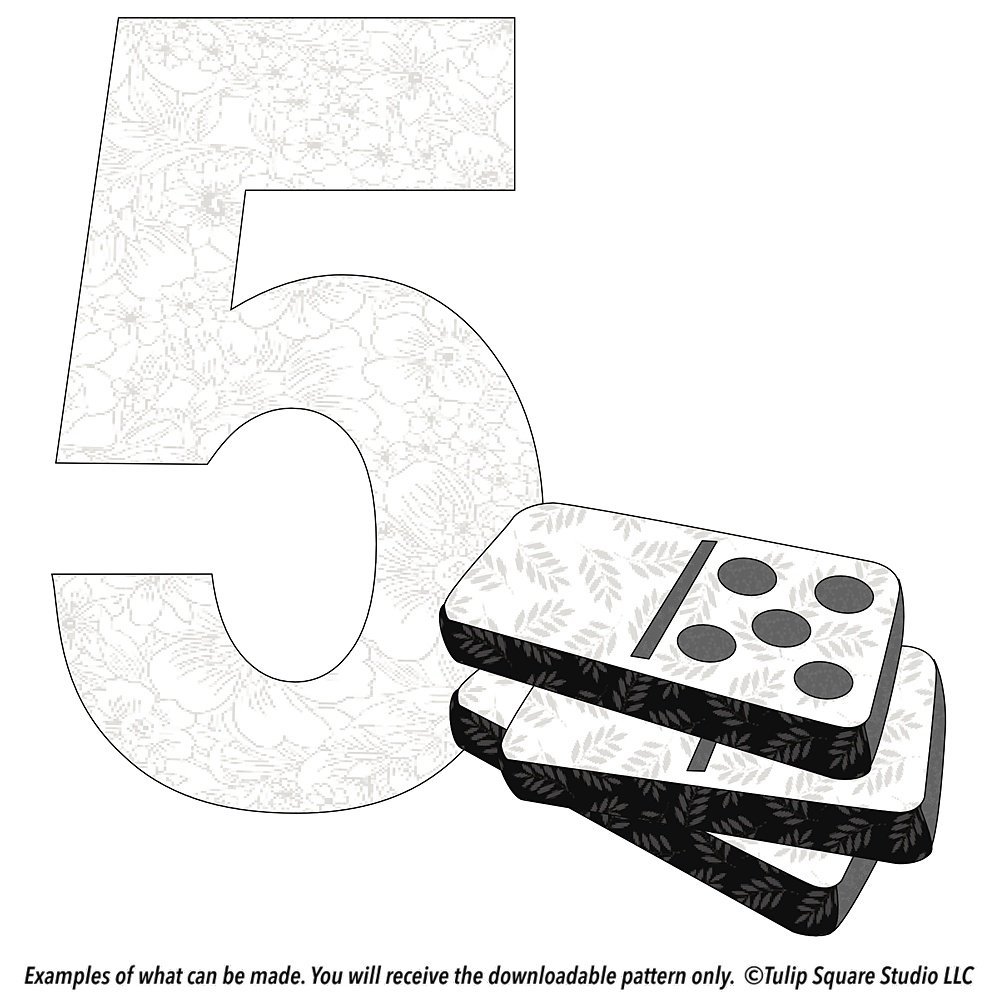 Free Dominos Appliqué Pattern - Number Five