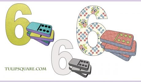 Free Dominos Appliqué Pattern - Number Six