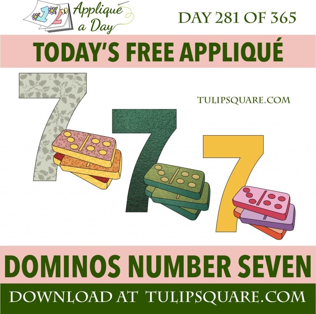 Free Dominos Appliqué Pattern - Number Seven