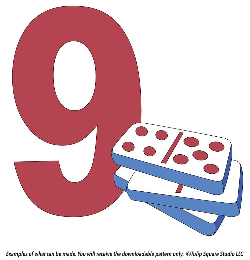 Free Dominos Appliqué Pattern - Number Nine