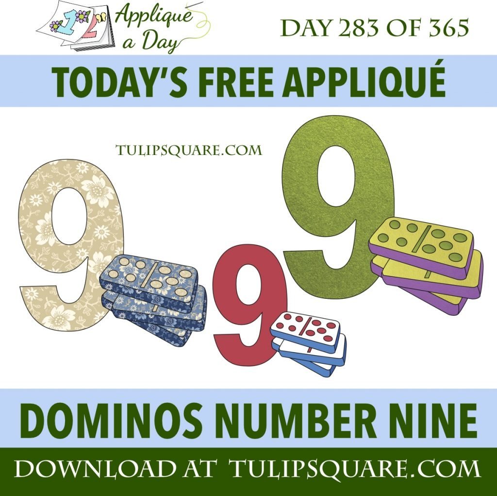 Free Dominos Appliqué Pattern - Number Nine