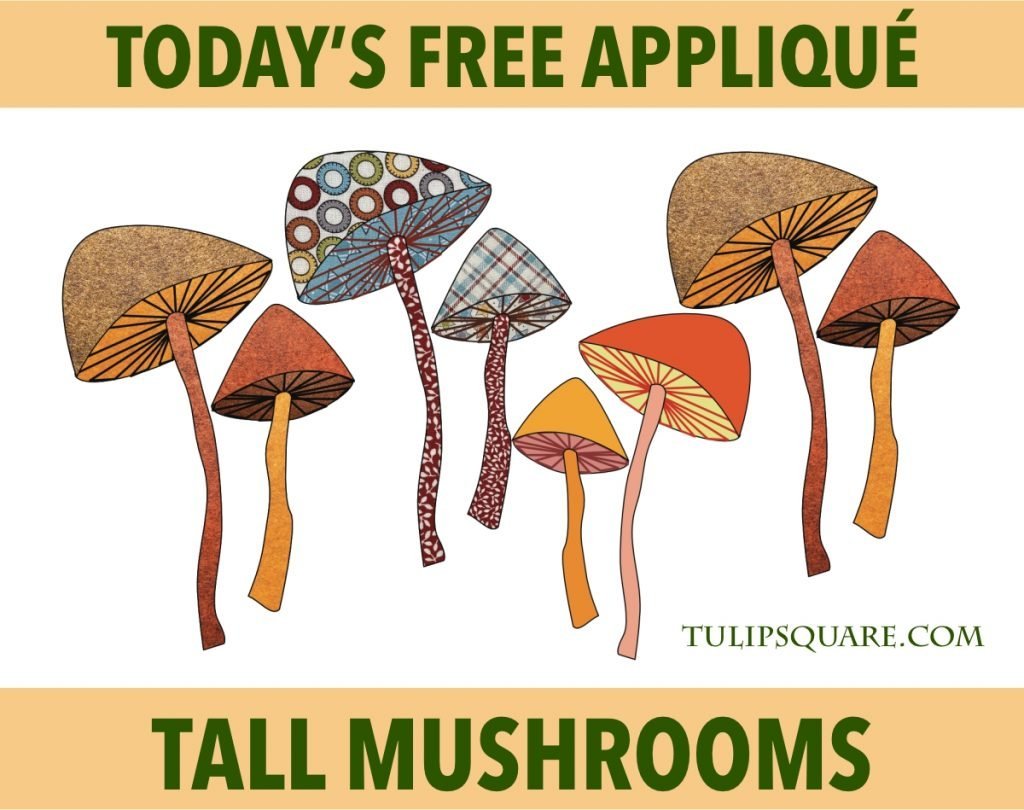 Free Appliqué Pattern - Tall Mushroom