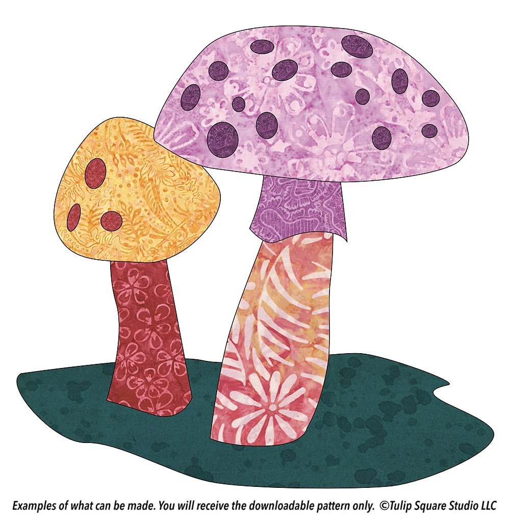 Free Appliqué Pattern - Spotted Mushrooms