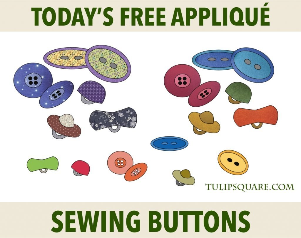 Free Appliqué Pattern - Sewing Buttons