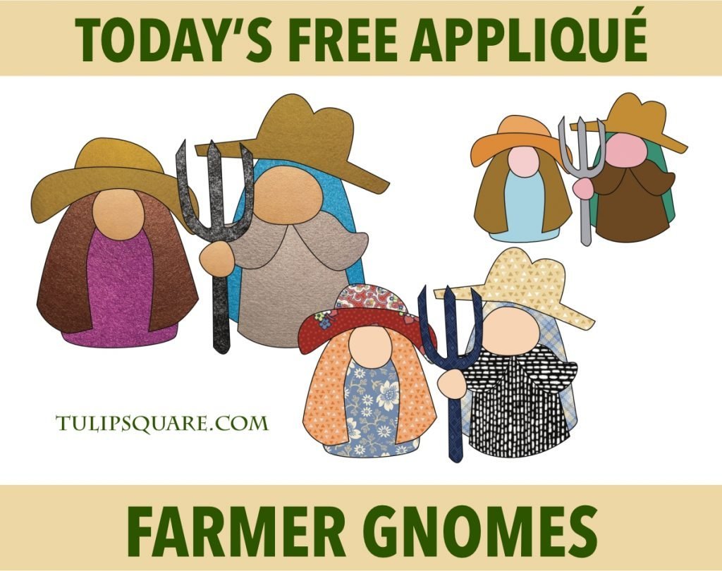 Free Gnome Appliqué Pattern - Farmer Gnomes