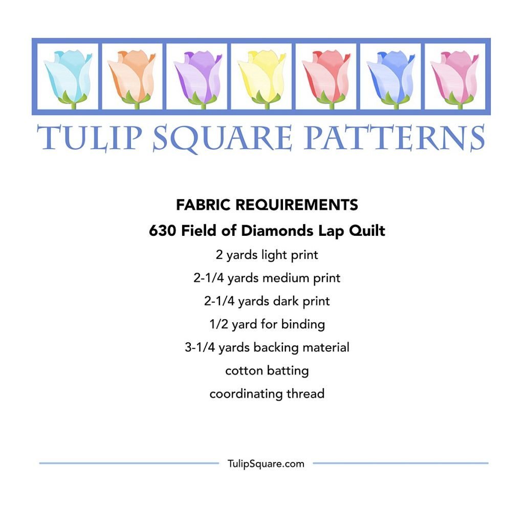 Diamond Field Pattern Field of Diamonds Throw Quilt Pattern #630 - Tulip Square ~ Patterns ...