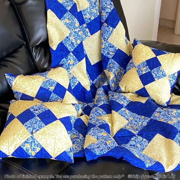 630 Diamond Throw Quilt and Pillows Pattern