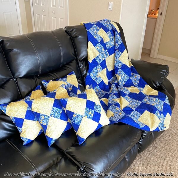 630 Diamond Throw Quilt and Pillows Pattern