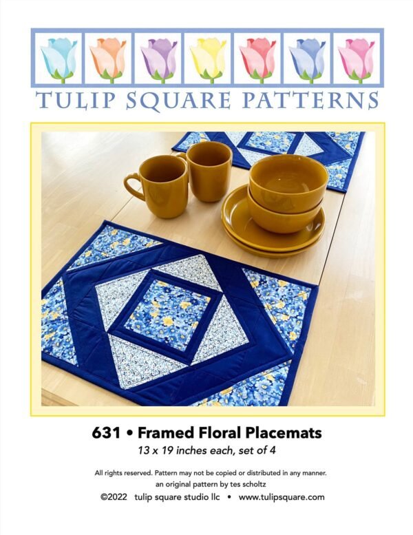 631 Framed Floral Quilted Placemat Pattern