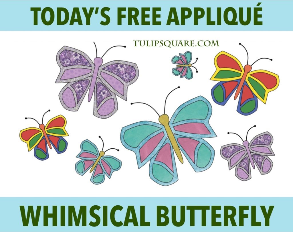 Free Appliqué Pattern - Whimsical Butterfly - TulipSquare.com