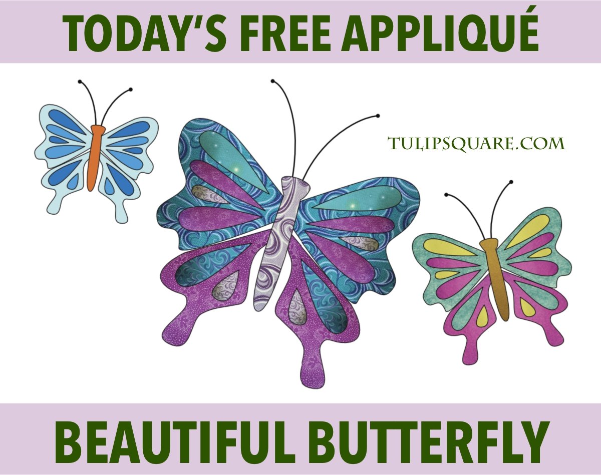 Free Butterfly Applique Pattern - Shiny Happy World