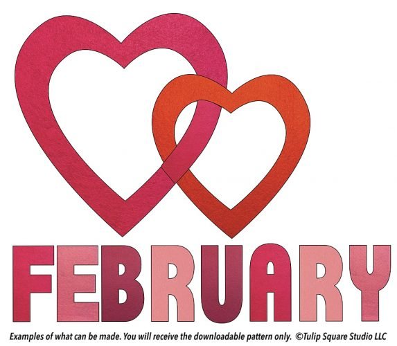 Free Calendar Appliqué Pattern - February - TulipSquare.com