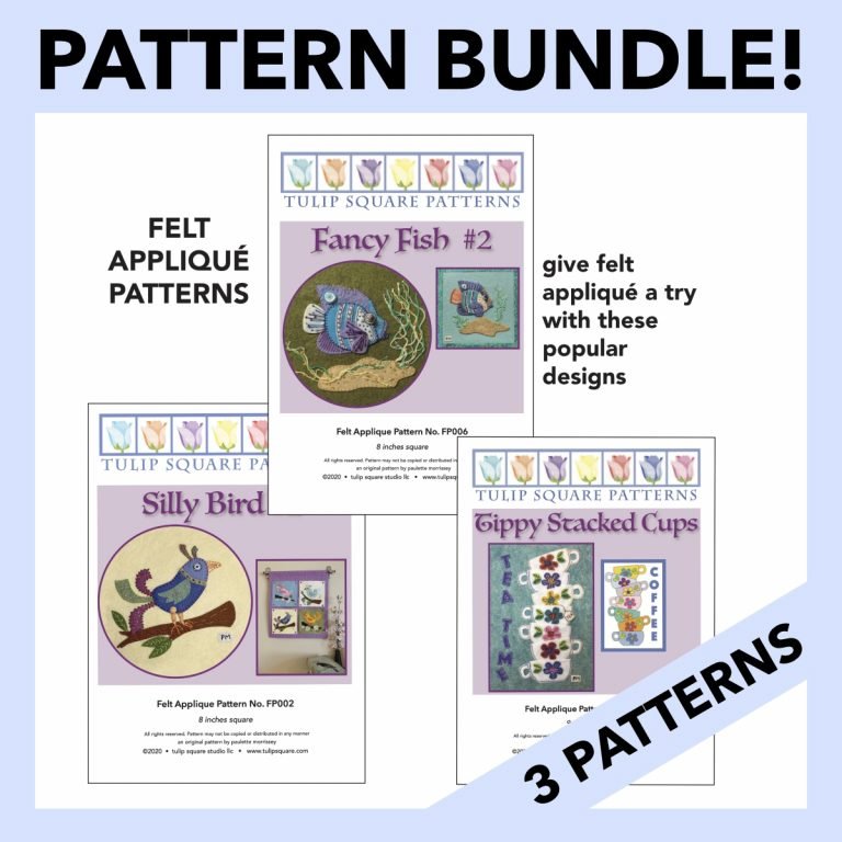 Fun Patterns Complete Pattern Bundle - 3 Complete Felt Applique Patterns - Tulip Square ...