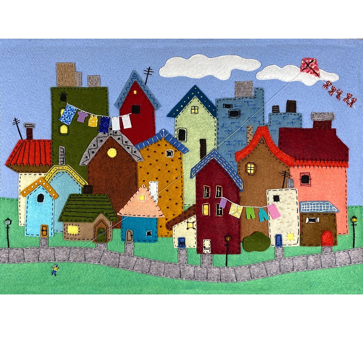 Tiny Town Felt Appliqué Wall Art Pattern #FP014 - Tulip Square ~ Patterns  for useful quilted goods