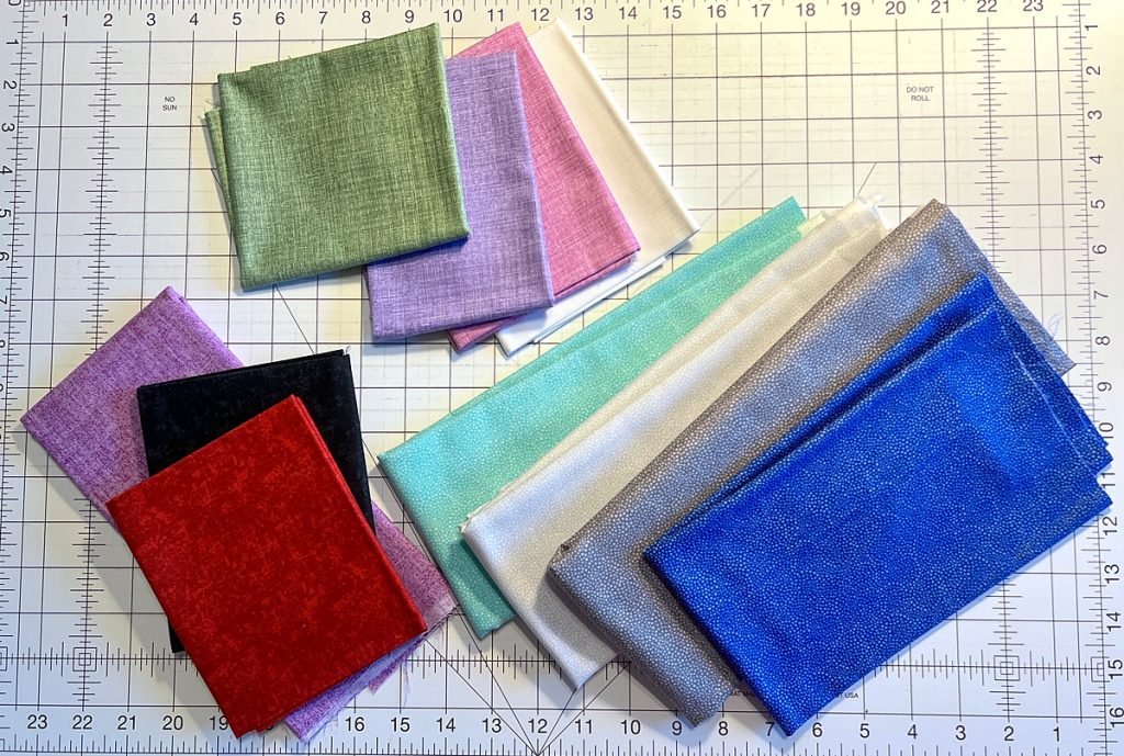 A selection of folded fabrics