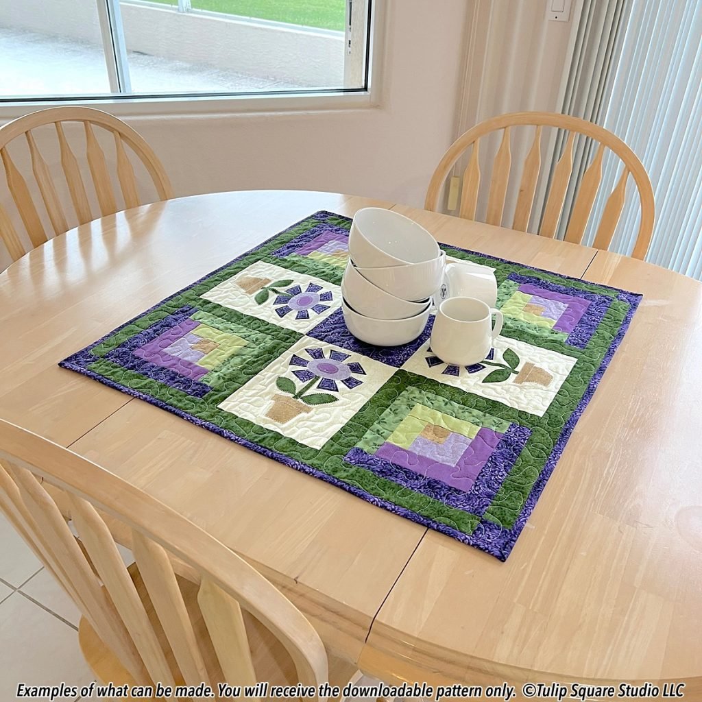 Potted Flower Appliqué Table Topper Pattern #513 - Tulip Square ...