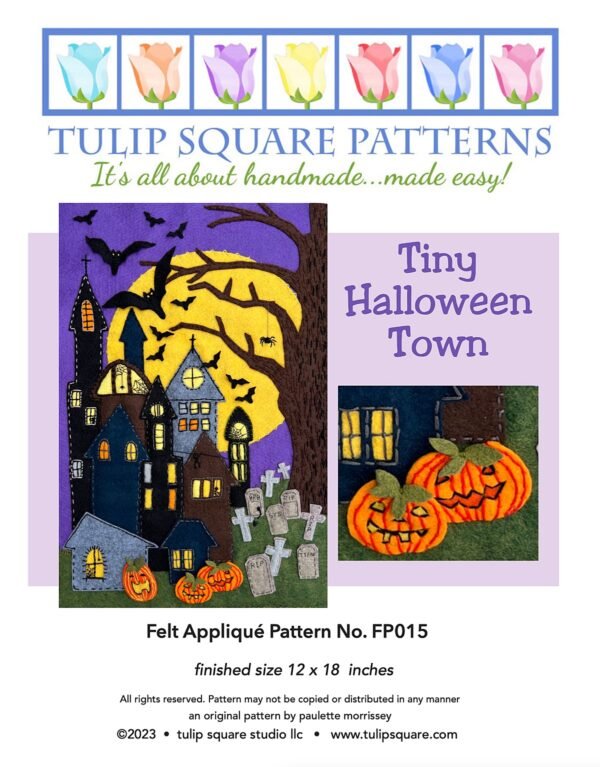 FP015-halloween town felt applique pattern cover