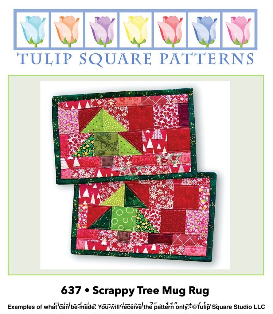 Scrappy Christmas Tree Mug Rugs #637 - Tulip Square ~ Patterns for ...