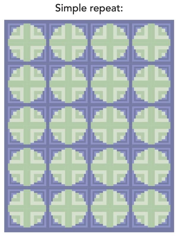 Log Cabin Circle Block Example with simple repeat