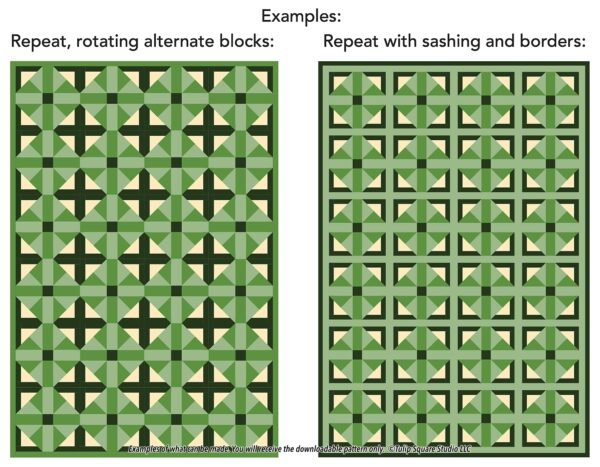 Diamond lattice quilt block examples