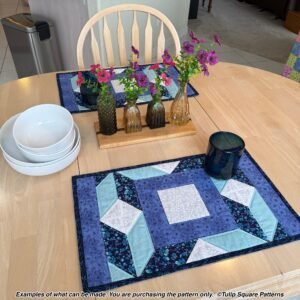 Diamond Dimensions Quilted Placemat Pattern examples