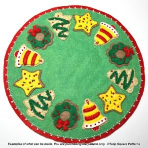 Christmas Cookies felt appliqué round mat