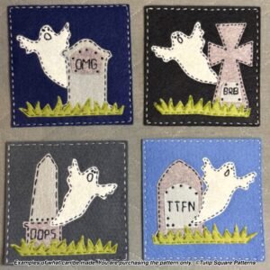 Whimsical Ghosts Coasters or Mini Art Felt Appliqué Pattern