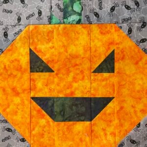 Jack-O-Lantern Halloween Pumpkin Quilt Block